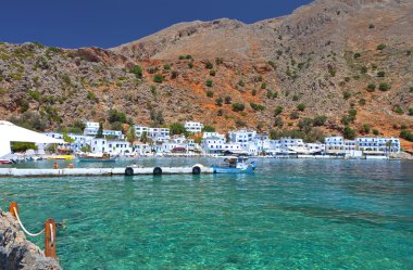 Remote summer resort at Crete island in Greece clipart