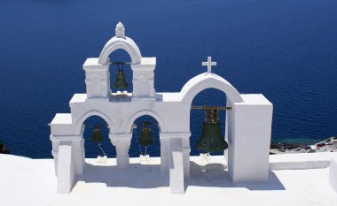 Traditional chapel at Santorini island in Greece clipart