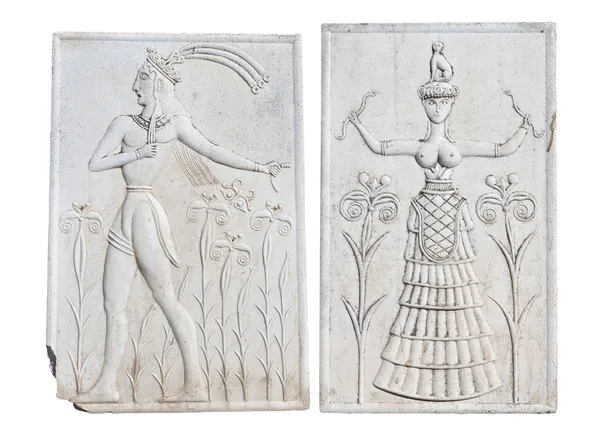 Antike Gedenktafel aus dem Knossos-Palast in Beton, Griechenland. — Stockfoto