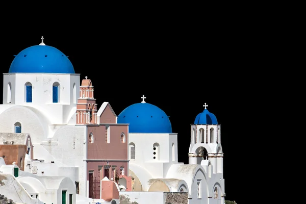 Isolierte griechische Kirche auf schwarz — Stockfoto