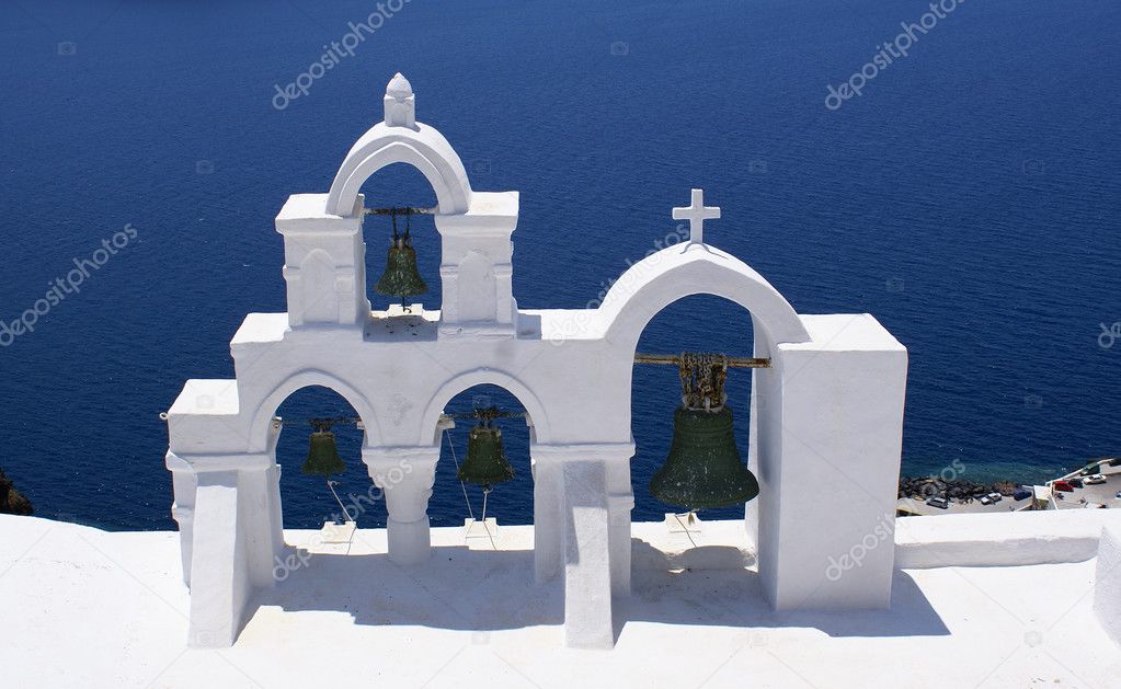 Traditional chapel at Santorini island in Greece