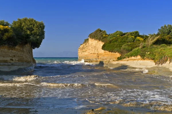 Sidari plaży na wyspie Korfu w Grecji — Zdjęcie stockowe