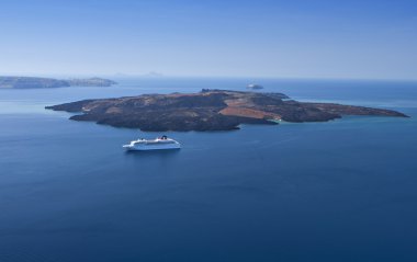 santorini Adası Yunanistan Ege Denizi'nde yanardağ
