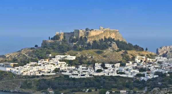 Villaggio di Lindos sull'isola di Rodi in Grecia — Foto Stock