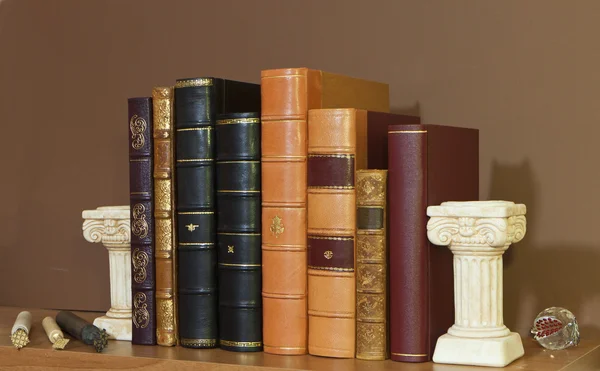 Library with old antique books — Stock Photo, Image