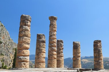 Temple of Apollo at Delphi archaeological site in Greece clipart