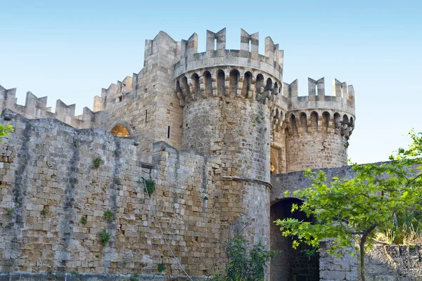 Slottet av riddarna på Rhodos i Grekland — Stockfoto