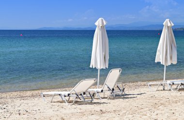 Scenic beach in Greece clipart
