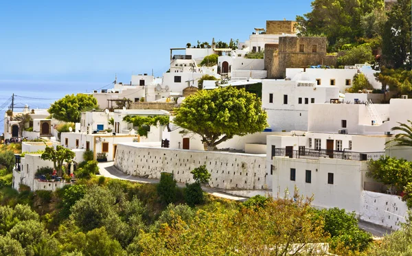 Lindos village at Rhodes island in Greece — Stock Photo, Image