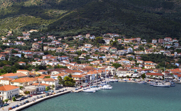 Vathi bay at Ithaki island in Greece