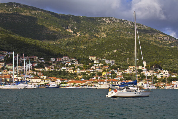 Vathi bay at Ithaki island in Greece