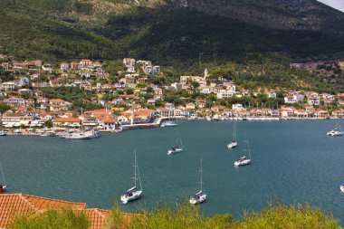 Vathi bay at Ithaki island in Greece clipart
