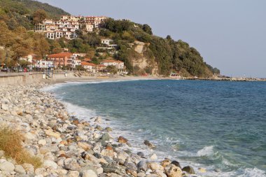 Agios Ioannis village and beach at Pelion in Greece clipart