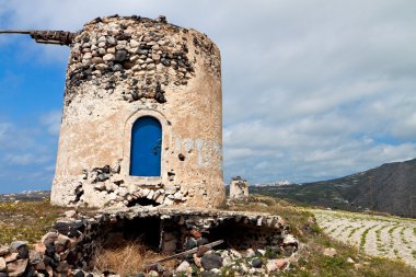 Old windmill at Kefalonia island in Greece clipart