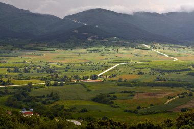 Valley at Macedonia area in Greece near Serres city clipart