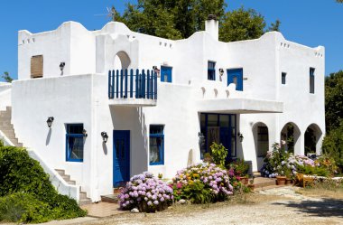 Traditional greek house at Samothraki island in Greece clipart