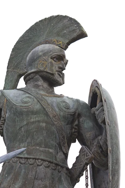 列奥尼达斯雕像在希腊的斯巴达城 — 图库照片