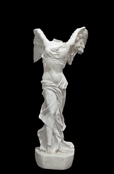 Nike de Samotracia antigua estatua griega. Museo del Luvre Imagen de stock