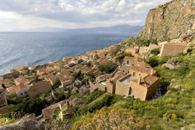 monemvasia Yunanistan Ortaçağ müstahkem köy