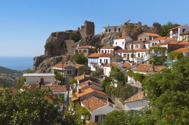 Village of 'Chora' at Samothraki island in Greece clipart