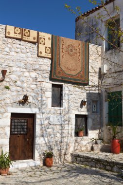 Yunanistan mani areopoli eski geleneksel evde