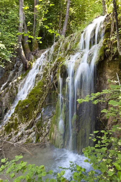 Tropische Landschaft der Skra-Wasserfälle in Nordgriechenland — Stockfoto