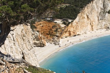 Porto Katsiki beach at Lefkada island, Greece clipart