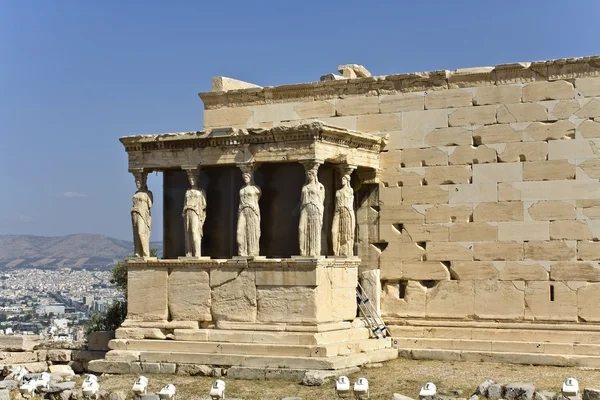 Tempel van het erechteion op de Akropolis in Athene, Griekenland — Stockfoto