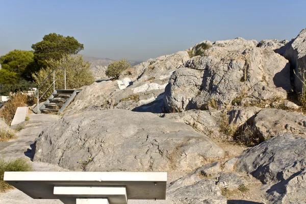 Antico tribunale di Areopago roccia ad Atene, Grecia — Foto Stock