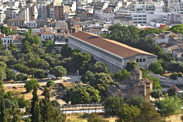 Stoa de Attalos en el ágora antiguo de Atenas, Grecia — Foto de Stock