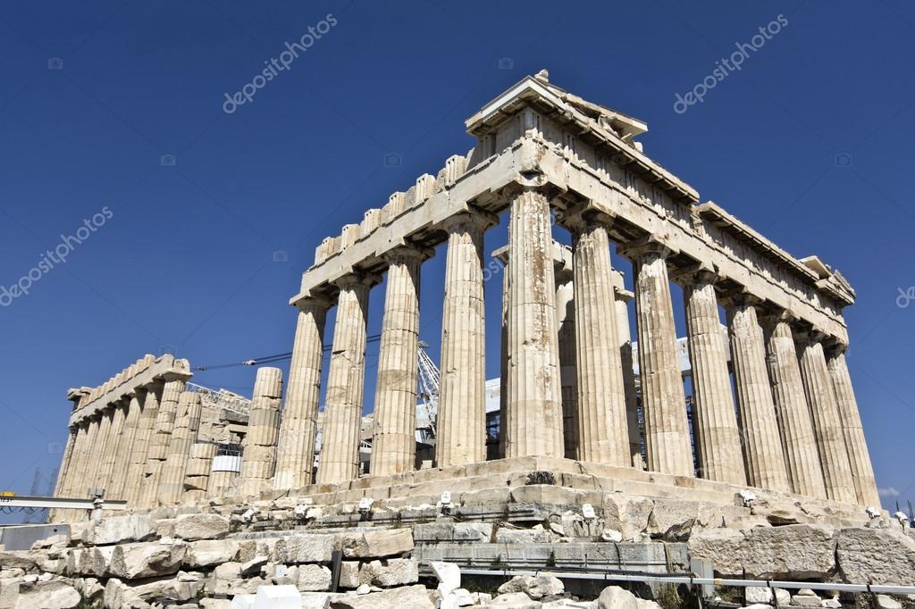 Parthenon temple at the Acropolis of Athens in Greece — Stock