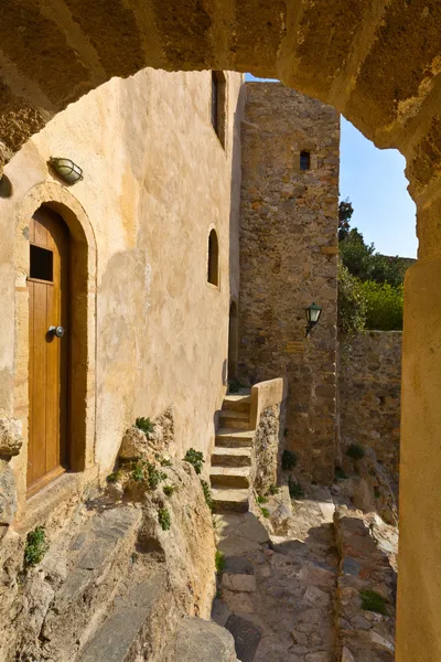 Villaggio fortificato di Monemvasia in Grecia — Foto Stock