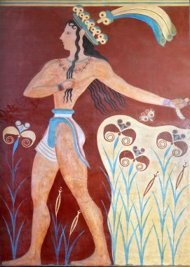 knossos Sarayı Girit Adası'nda antik fresco