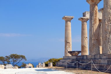 Temple of Aphaea Athina at Aegina island in Greece. clipart