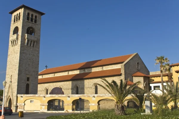 Traditionella kyrkan i rhodes island, Grekland — Stockfoto