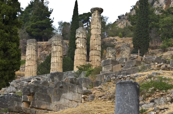Starożytnej świątyni Apollina w Delfach, Grecja — Zdjęcie stockowe