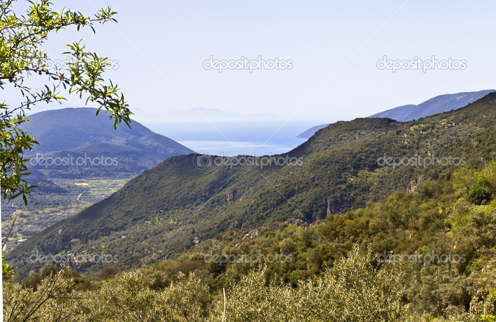 Typical landscape of Lefkada island at Greece