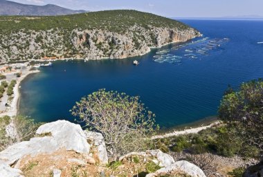 Scenic beach at Peloponnese peninsula in Greece clipart