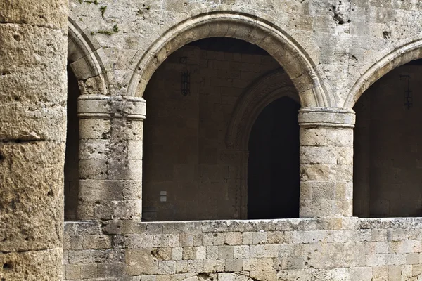 Edifício medieval na ilha de Rodes, na Grécia — Fotografia de Stock