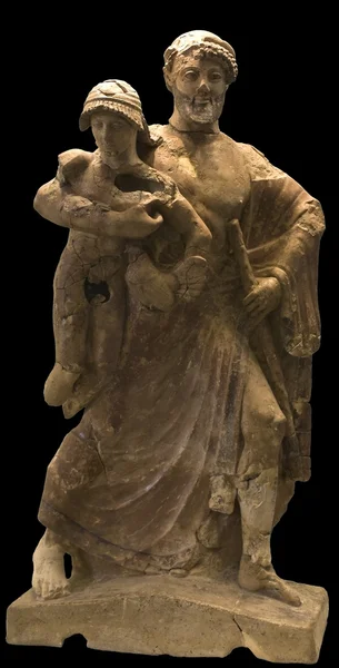 Estátua de Hermes segurando Deus Dionísio, Olímpia, Grécia — Fotografia de Stock