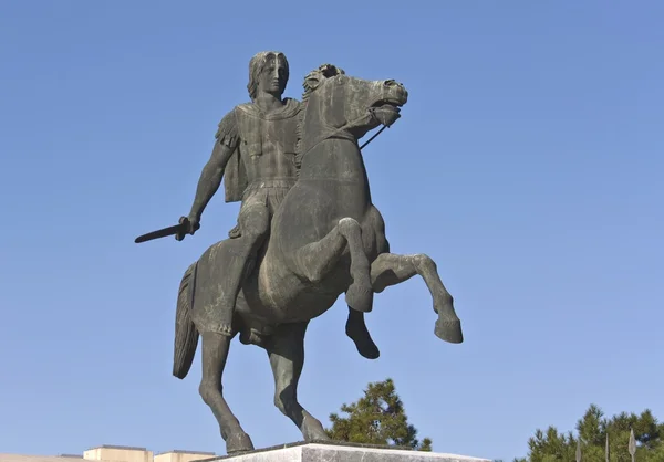 Estatua de Alejandro Magno en Tesalónica en Grecia — Foto de Stock