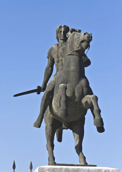 Estatua de Alejandro Magno en Tesalónica en Grecia — Foto de Stock