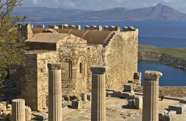 Antiguos Lindos en la isla de Rodas en Grecia —  Fotos de Stock