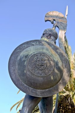 Achilles statue at Corfu, Greece clipart