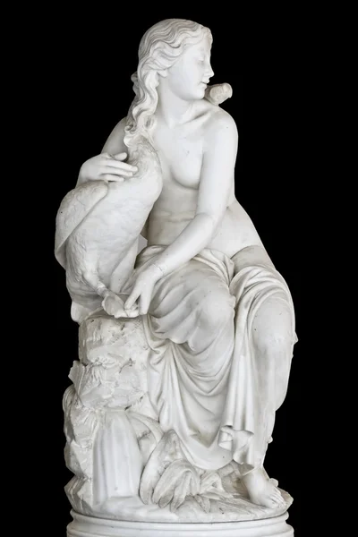 Statue on black showing a greek mythical muse — Stock Photo, Image