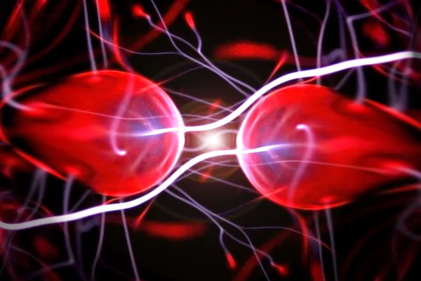 Two particles ready to collide to one another — Stock Photo, Image