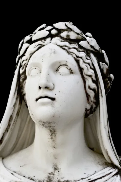Détail du visage d'une statue grecque antique — Photo