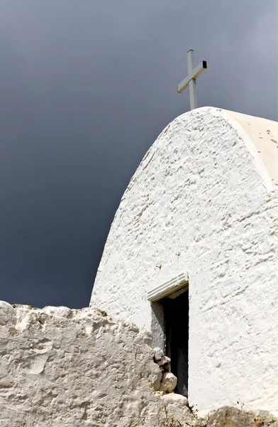 Yunanistan manzaralı Ortodoks Kilisesi — Stok fotoğraf