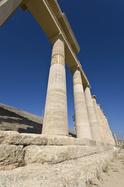Antiguo templo en Lindos, isla de Rodas, Grecia —  Fotos de Stock