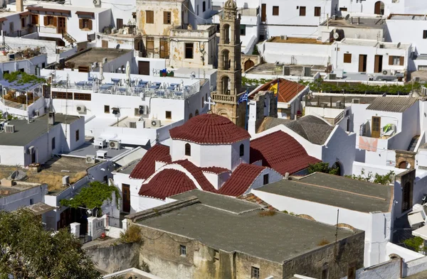 Byn Lindos på Rhodos, Grekland — Stockfoto